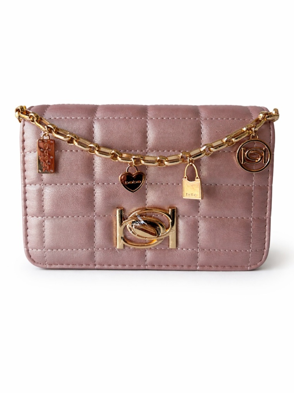 Bebe Jacari Iridescent Mauve Crossbody Bag